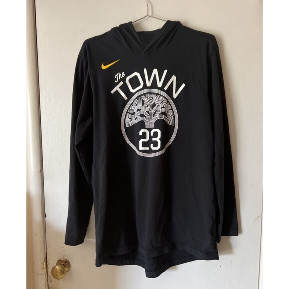 Nike Warriors Hooded Long Warm Up Shirt Draymond Green #23 The Town | Mens Large - Picture 1 of 12